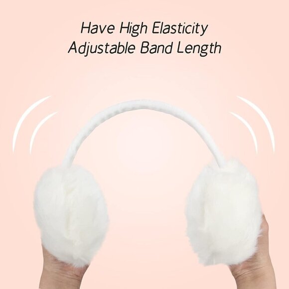 Women Winter Fleece Lined Earmuffs Adjustable Bow Ear Warmer Outdoor main image 6